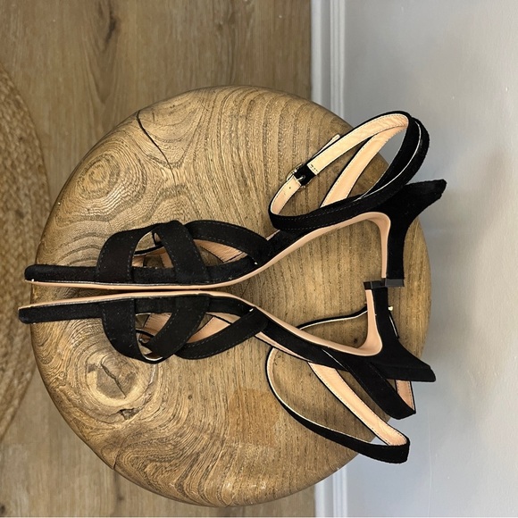 J. Crew Violetta Kitten-Heel Criscross Sandal Black Size 8.5 - Picture 6 of 9